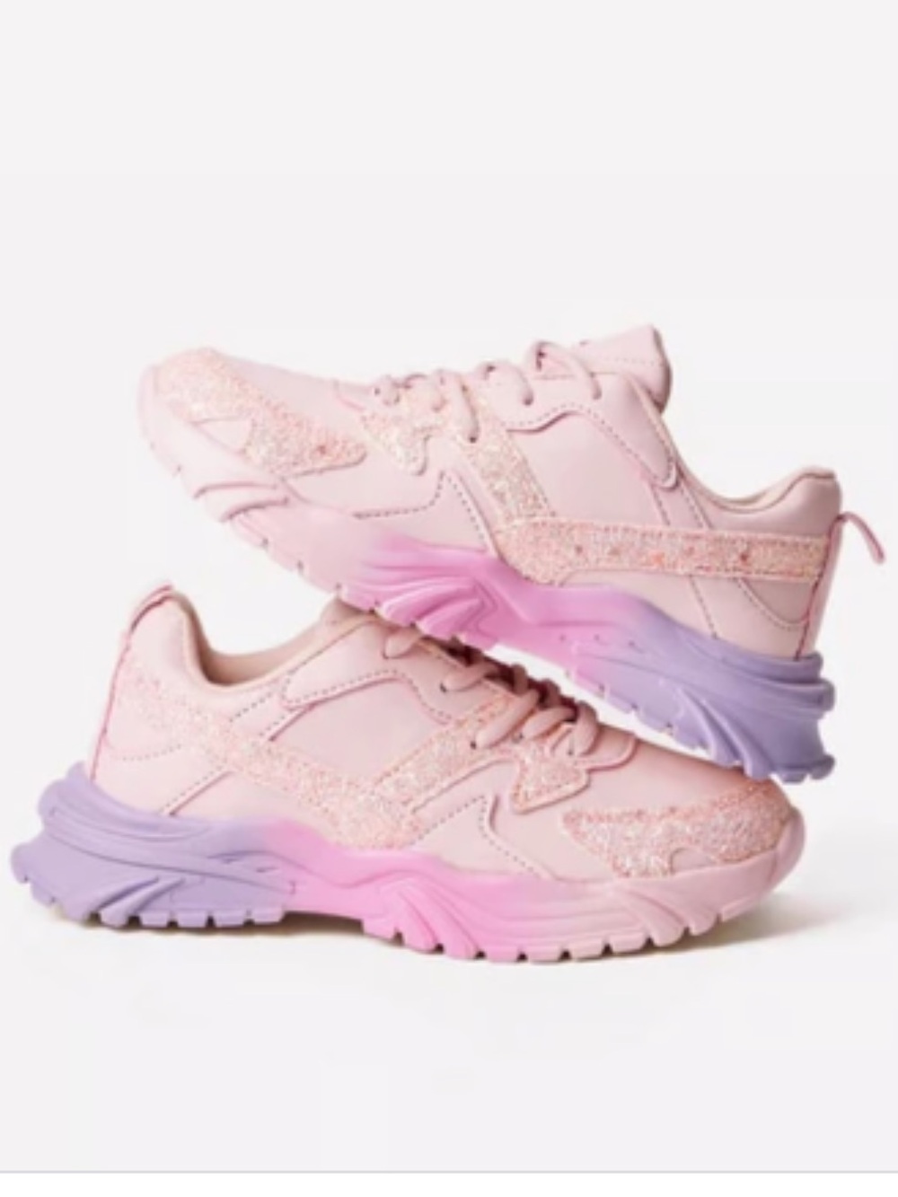 NEW JUSTFAB CHUNKY PIECED RAINBOW sole trainer  SNEAKERS size: 1 big girl